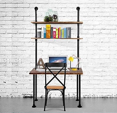 Diwhy Computer Desk with Storage ShelvesHome Office Writing DeskBookshelf Laptop Desk Industrial Style Office DecorStudying Writing Table WorkstationStable Metal FrameeEasy Assembly(40 L)