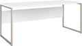 Bush Business Furniture Hybrid 72W x 30D Computer Table Desk with Metal Legs in White