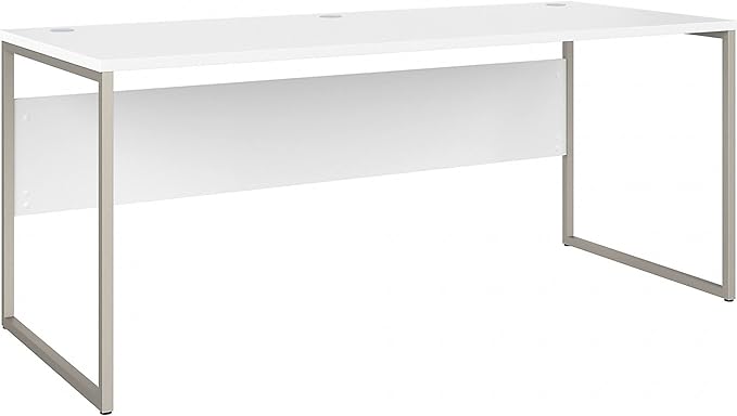 Bush Business Furniture Hybrid 72W x 30D Computer Table Desk with Metal Legs in White