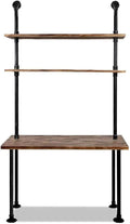 Diwhy Computer Desk with Storage ShelvesHome Office Writing DeskBookshelf Laptop Desk Industrial Style Office DecorStudying Writing Table WorkstationStable Metal FrameeEasy Assembly(40 L)