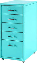 ELEFOCUS Pink Metal Filing Cabinet 5 Drawers Mobile Storage Cabinet - Colled Rolled Steel (Size:41x28x69CMColor:Green)