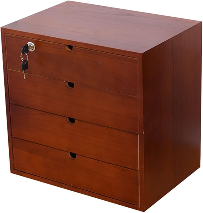 Filing Cabinets File Shelves - for Desk Data File Cabinet Office Desktop Storage Box Shelf Data Frame Solid Wood Storage Box Small Chest of Drawers Put A4 Paper (4 Layer)