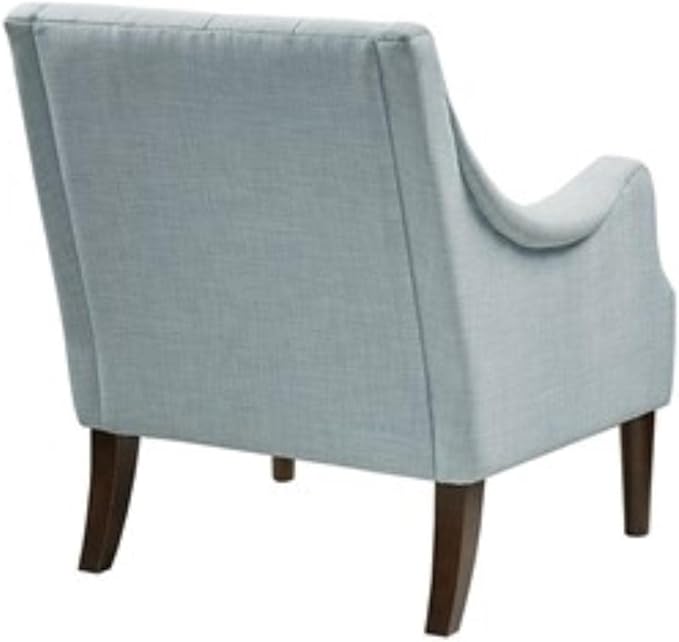 Madison Park Accent Chair for Living Room Upholstered Button Tufted Back Removable 5.75 T Seat Cushion Solid Wood Legs Modern Accent Armchair Family Room Furniture Bedroom Chair 29.25 W Blue