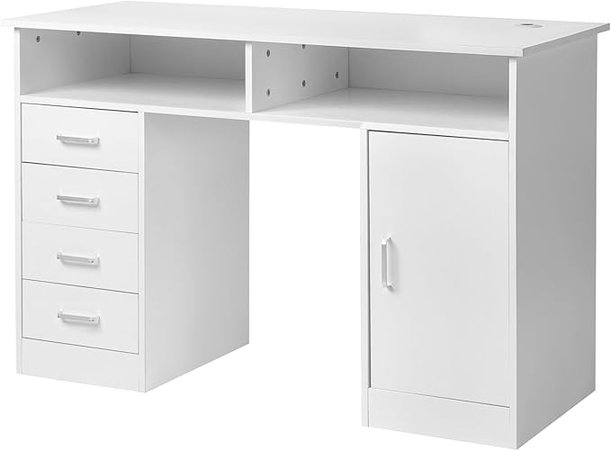 Home Office Desks Laptop Desk Compact Side Table Writing Table with Storage Cabinet Corner Computer Desk with Storage Cabinet Corner Home Office Desk for PC Executive Writing Study Work 120x50x78CM