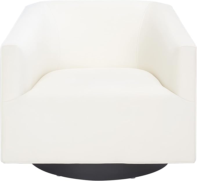 SAFAVIEH Home Collection Birdie Cream Velvet Accent Swivel Chair (Fully Assembled)