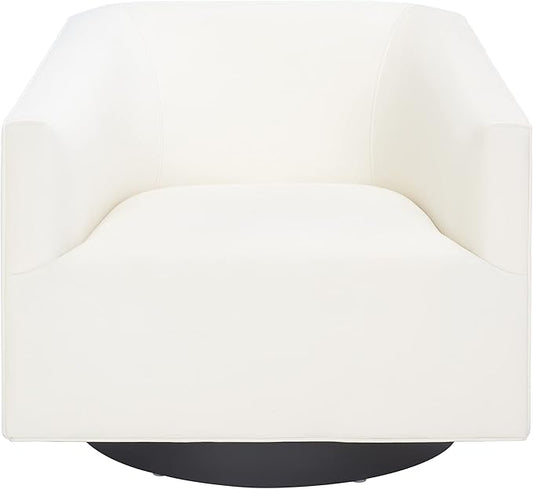 SAFAVIEH Home Collection Birdie Cream Velvet Accent Swivel Chair (Fully Assembled)