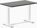 Desky Zero Mini Bamboo Desk 40 x 24 inches Fixed Height Writing Desk with Natural Dark Bamboo Top and White Steel Frame Compact Office Desk for Home Study or Workstation