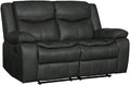 Blackjack Furniture Marsden Modern Leather Air Reclining Living Room Loveseat Lead Gray