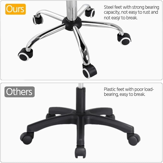 Butterslay Mid-Back PU Leather Office Chair with Armrests 360° Swivel Rolling Height Adjustable Desk Chair with Lumbar Support for Home Office Bedroom White/Pink/Brown/Retro Brown (White)
