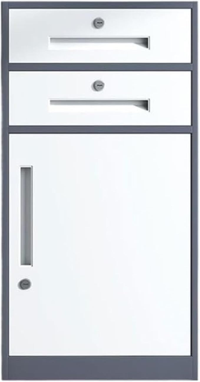 Large Capacity File Storage Cabinet Thickened Steel Office Organizer with Smooth Gliding Drawers Modern Locking Cabinet for Documents Printer Supplies (Gris)