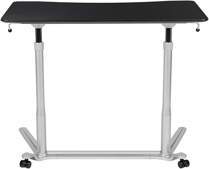 Flash Furniture Merritt Sit-Down Stand-Up Black Computer Ergonomic Desk with 37.375W Top (Adjustable Range 29 - 40.75)