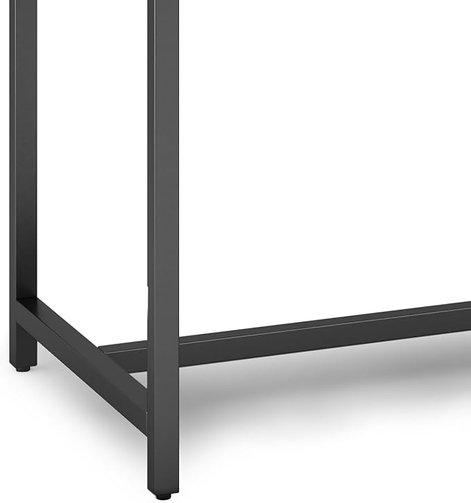 SIMPLIHOME Banting Desk - 60 Inch Wide Solid Wood and Metal Writing Desk in Medium Saddle Brown Modern Industrial Home Office Computer Table for Study with 2 Drawers and Flip-Down Keyboard Tray