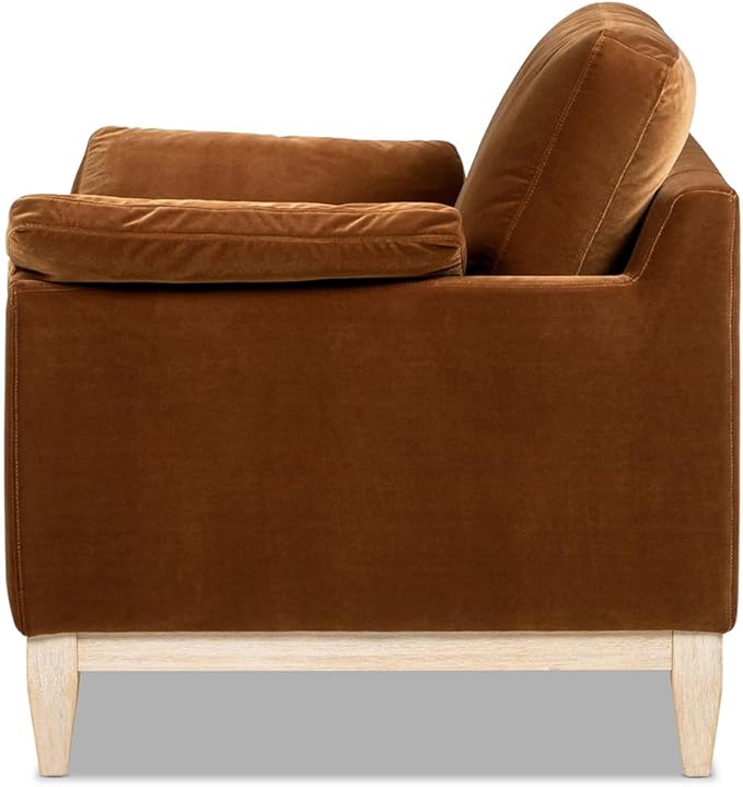 Jennifer Taylor Home Pasadena 36 Wide Modern Farmhouse Accent Arm Chair Burnt Orange Performance Velvet