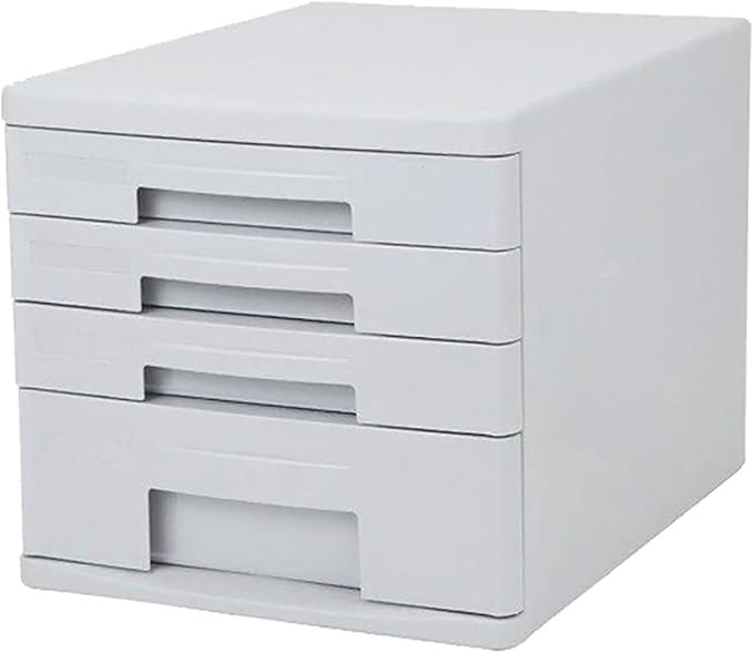 Filing Cabinet Desktop File Drawer Cabinet with Lock Desktop File Cabinet Data Storage Box (Color : White Size : 26.3x34x25CM)