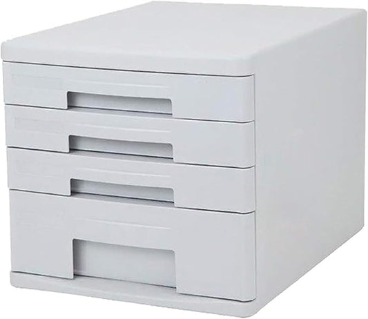 Filing Cabinet Desktop File Drawer Cabinet with Lock Desktop File Cabinet Data Storage Box (Color : White Size : 26.3x34x25CM)