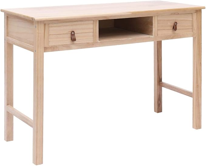 Simple Computer Desk 43.3 inch Home Office Desk Study Table Laptop Standing Desk Writing Desk with 2 Storage Drawers Makeup Vanity Console Table