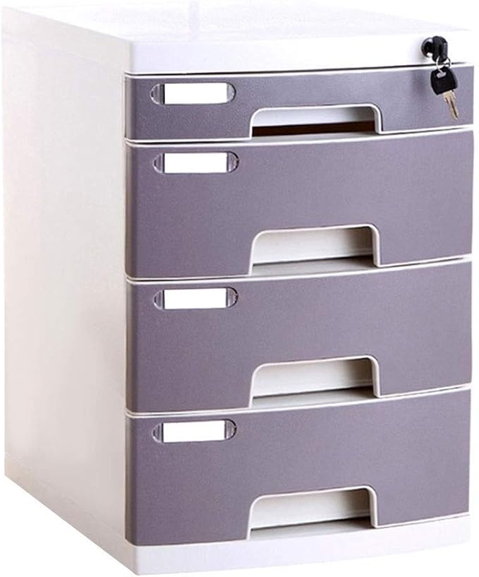 File cabinets Filing Cabinet dividers 4 Drawers with Lock Desktop Office File Classification Storage Storage Box 29.5X39.4X43cm Bookcase