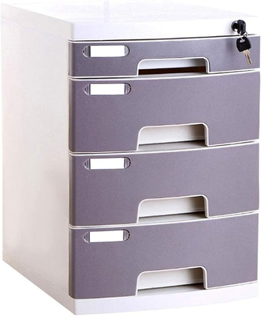 File cabinets Filing Cabinet dividers 4 Drawers with Lock Desktop Office File Classification Storage Storage Box 29.5X39.4X43cm Bookcase