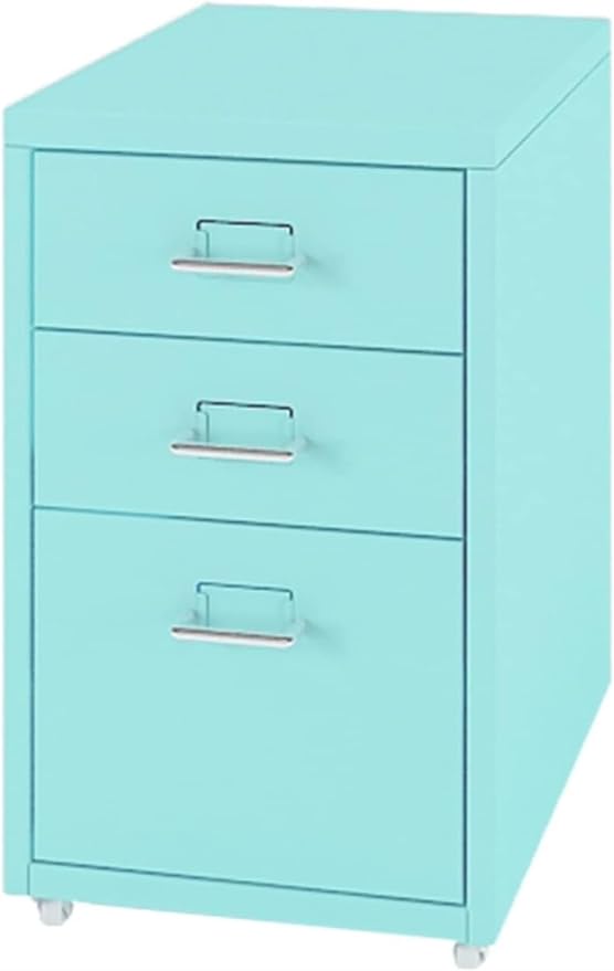 3 Drawer Mobile File Cabinet Drawer Cabinet Office Filing Cabinet Household Mobile Storage Cabinet Under Desk Storage(Color:C)