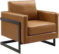Posse Vegan Leather Accent Chair in Black Tan