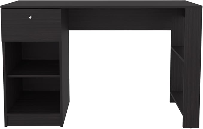 120-Home 47 Wide One Drawer Desk Four Shelves Writting Desk Gamer Desk Home Office Living Room Black
