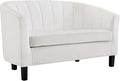Modway Prospect Channel Tufted Upholstered Velvet Loveseat White