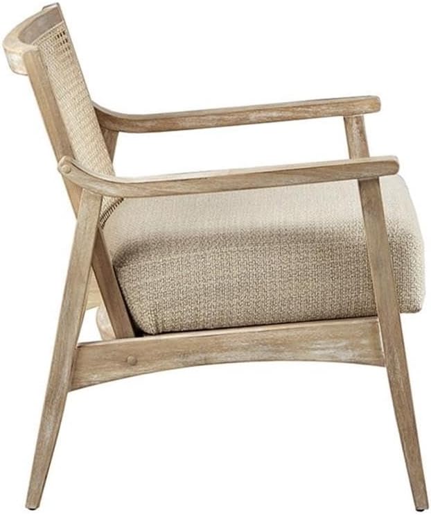 Pemberly Row Accent Chair 30 Polyester Upholstery and Solid Wood Frame Wheat and Light Brown Finish Mid-Century Style Seat for Living Room or Home Office