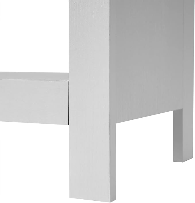 43 Inches TV StandMid Century Modern Entertainment Center with 4 Open Shelves Farmhouse TV Media Console Table for Living RoomBedroomTelevision Stand up to 50 Inches(White)
