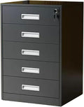 Aimeryup 5-Drawer File Cabinet Metal Clip 5-Tier with Lock Storage Study Low Cupboard Desk Office Hotel 44X39X65CM(Size:44X39X65CMColor:A)