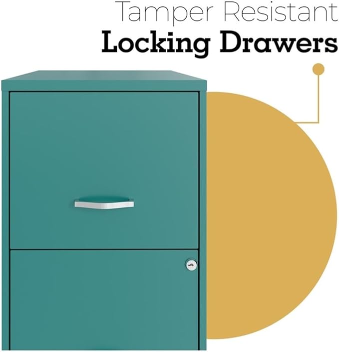 Orison Office 18 2 Drawer Mobile Ultra Pedestal File Cabinet Teal