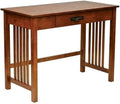BOWERY HILL Writing Desk 40 in Wide Solid and Engineered Wood Ash Finish Compact 30 in H Stylish Home Office Furniture Ready to Assemble