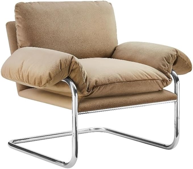 Modway Ansel Performance Velvet Accent Chair in Taupe - Stain-Resistant Velvet Lounge Chair for Living Room Bedroom - Corner Reading Chair with Arms and Removable Cushions