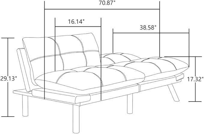 LLS 70.87 Velvet Futon Sofa Bed Modern Convertible Sleeper Sofa Couch with Adjustable Backrest and Armrests Tufted Loveseat Sofa with Metal Legs for Living Room Bedroom Apartment Emerald