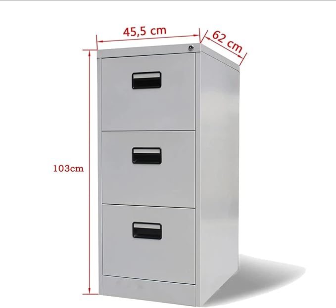 HASMI Filing Cabinet Metal Drawer Filing Cabinet Office Furniture with 3 Drawers Office Cabinet File Cabinet Home Office Organizer Documents Cabinet Storage Cabinet (Size : 0.8mm) yuqing2022