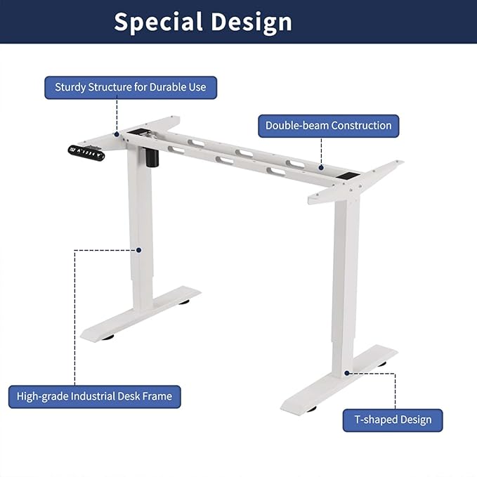 55 Electric Standing Desk Adjustable Height White Seated Stand up Computer Desks for Work Office Home Ergonomic Lift-up Gaming Tables with USB Charging Port (White-55)