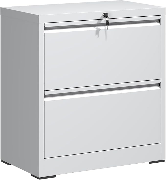 2 Drawer File Cabinet with LockSmall Filing Cabinet for HomeModern Office Under Desk Storage Drawers OrganizerEasy to AssembleWhite