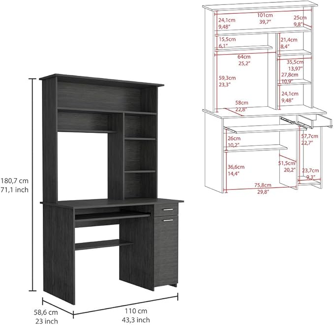 Home Office Desk Computer Desk Acequia Office Smokey Oak