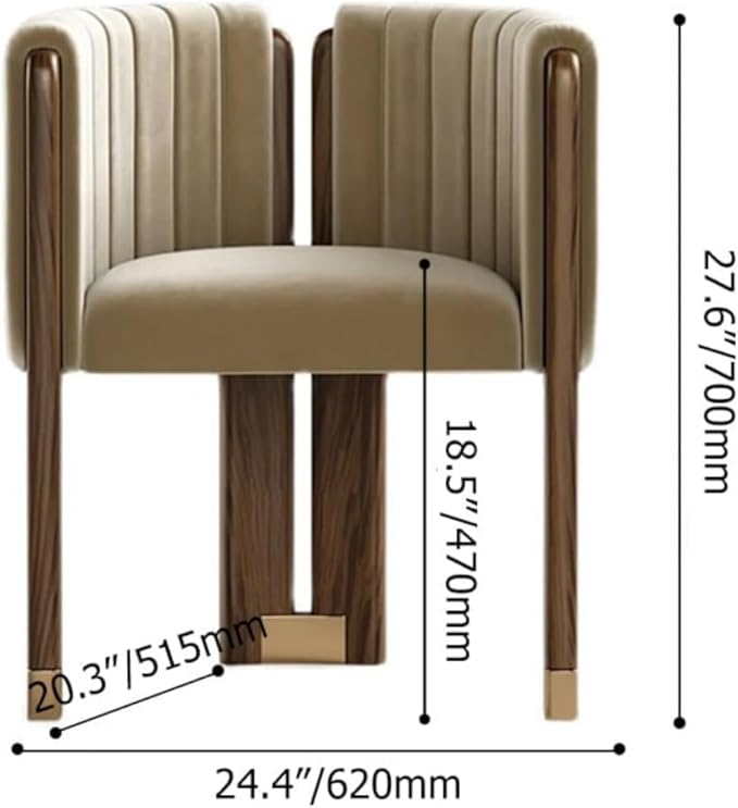 homary Velvet Fluted Accent Chair for Living Room with Wood Frame High Resilience Foam Elegant Modern Armchair (Camel)