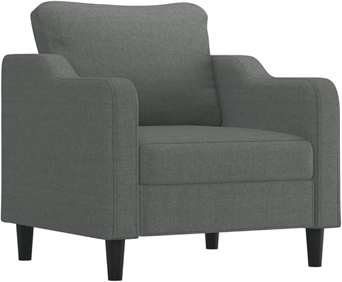 Modern Sofa Chair with Footstool Accent Chair with Ottoman Fabric Sofa Chairs Reading Chair for Living RoomChair for Bedroom Dark Gray 23.6 Fabric -18