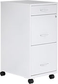 Lorell LYS SOHO Box/File/File Mobile White File Cabinet 3 Drawer 26.5 x 14.3 x 18 in