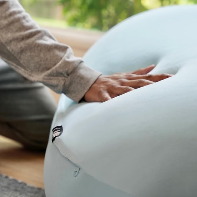 The Moon Pod Bean Bag Chair - Large Modern Beanbag for Adults Kids and Teens. Washable Stretch Cover Filled with Thousands of High Density Micro-Beads (Light Gray).