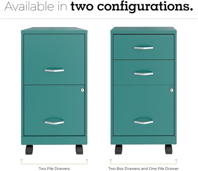Orison Office 18 2 Drawer Mobile Ultra Pedestal File Cabinet Teal