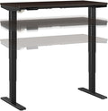 Move 40 Series by Bush Business Furniture 48W x 24D Electric Height Adjustable Standing Desk in Mocha Cherry with Black Base