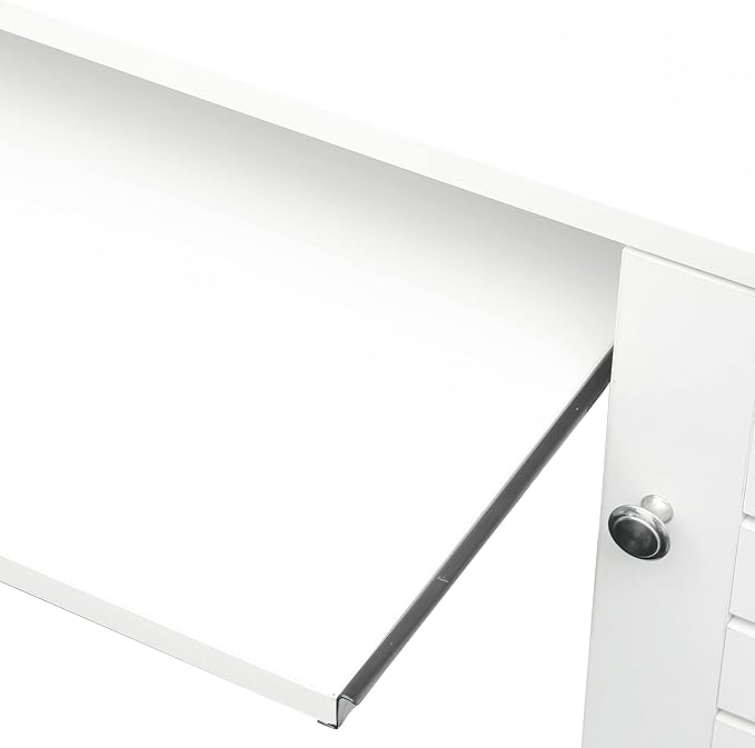 Home Office Computer Desk Antiqued White Finish