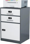 Under Desk Filing Cabinet Small Cabinet with Locking Drawer Cabinet File Information Cabinet Tin File Cabinet (Color : Grey)