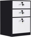 Three-Drawer File Cabinet Metal Desk Side Cabinet Simple Bedside Cabinet Office File Cabinet Filing Cabinet (Color : 1) (1)