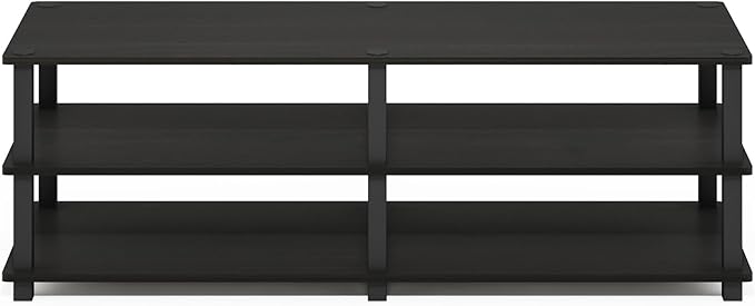 Furinno TURN-S-TUBE TV Stand 3-Tier No Tools Entertainment Center TV Console for TV up to 46 Inch for Living Room Bedroom Espresso