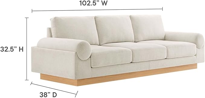 Modway EEI-6401-IVO Oasis Upholstered Fabric Sofa Ivory