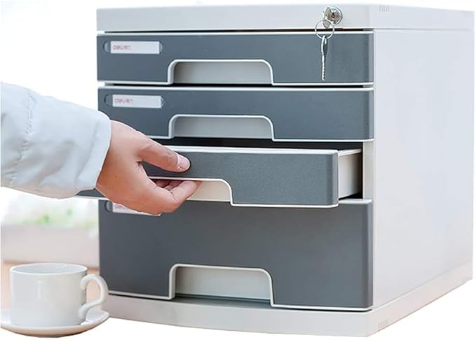 File Cabinet Desktop Cabinet with Lock Drawer Storage Cabinet 4/5/6/7 Tier File Cabinet Organize Files to Improve Efficiency for Office Supplies4 Floors