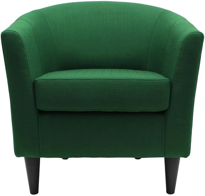 Pemberly Row Traditional Fabric Club Chair Emerald Green Finish Polyester Upholstery Padded Seat 17.5 in Seat Height 32 in x 30.5 in x 27.5 in Accent Chair for Living Room or Bedroom